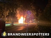 Autobrand Wagenbergsestraat in Hooge Zwaluwe