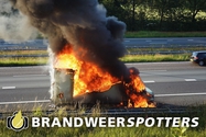 Voertuig in brand A58 links nabij Bavel