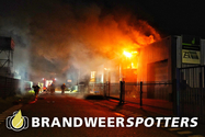 Industriebrand (grote brand) de Els in Dongen