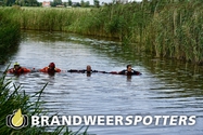 Persoon te water Hankse Buitenkade in Hank