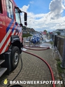 Vrachtwagen in brand Voltweg in Hoogerheide