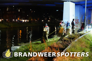 Persoon te water Wilhelminakanaal Noord in Oosterhout